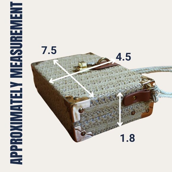 Women Mini Straw Woven Crossbody Shoulder Bag Flower Handbag Purse Cottagecore - Picture 8 of 8